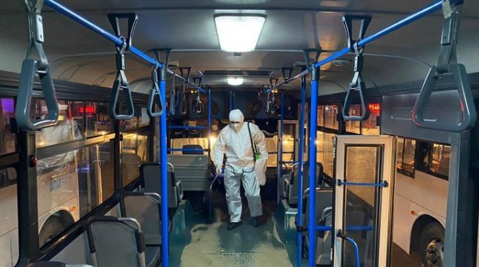 Paytaxtda 140 avtobus dezinfeksiya edilib