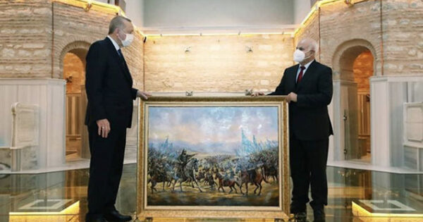 Azərbaycanlı rəssamın əsəri Ərdoğana hədiyyə edildi - Foto 30 image-esas