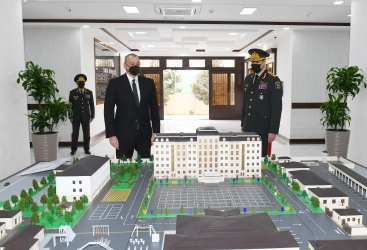 Prezident İlham Əliyev Daxili Qoşunların yeni inşa olunan “N” hərbi hissəsinin açılışında iştirak edib
