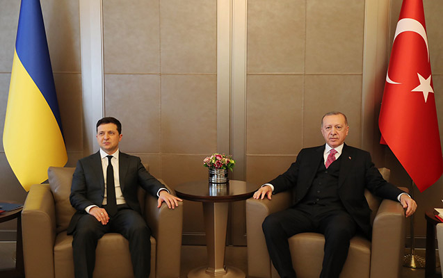 Ərdoğanla Zelenskinin görüşü başladı