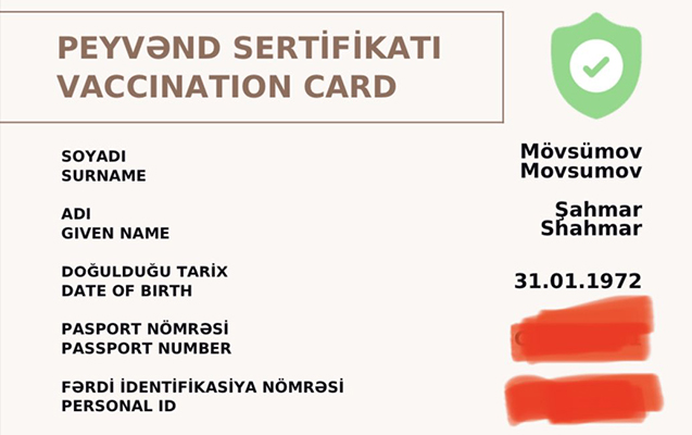 Prezidentin köməkçisi COVİD-19 pasportunu paylaşdı – Foto