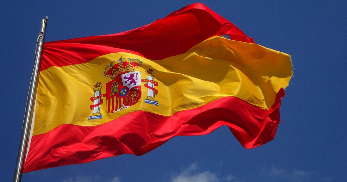 image-spain-flag-fluttering-blue-sky