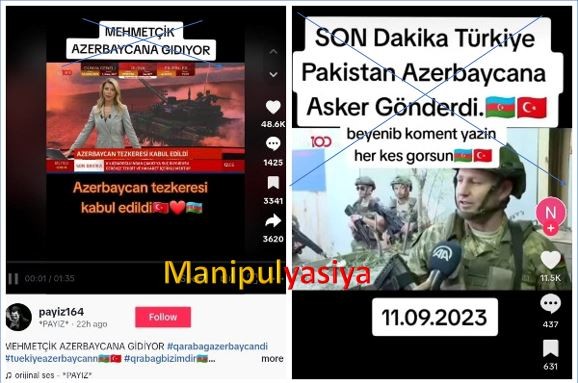 Qarabağ mövzusundakı iki "TikTok" paylaşımında dövlət əleyhinə ağır təhlükə - MONİTORİNQ 1 image-manipulyasiya