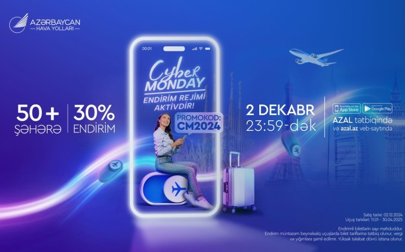 AZAL "Cyber Monday" kampaniyası ilə endirimlərə davam edir 1 image-dfcbd24f-d227-3990-bbe8-eb8e57f596e1_850jpeg-1733118212
