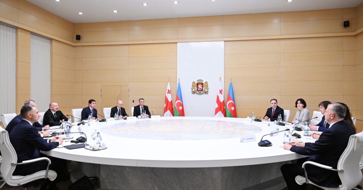 Prezidentin Kobaxidze ilə geniş tərkibdə görüşü - Fotolar 3 image-456